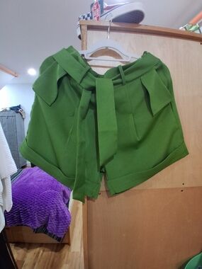 Style & Co. Olive Green High-Waist Belted Women’s Shorts
